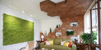 Стена из стабилизированного мха: как использовать в интерьере 1800