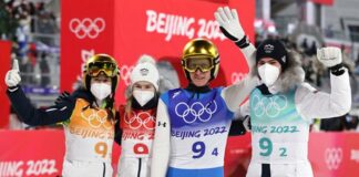 Олимпиада-2022: Словения легко выигрывает командные прыжки с трамплина