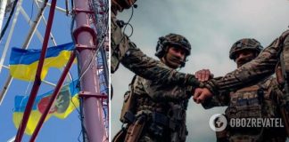 В Бахмуте украинские военные подняли флаг Украины и поздравили с Днем Соборности. Видео