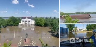 Дома смывает водой: новые жуткие кадры последствий подрыва оккупантами Каховской ГЭС. Видео