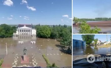 Дома смывает водой: новые жуткие кадры последствий подрыва оккупантами Каховской ГЭС. Видео