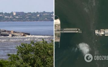 Вода начала отходить: появились новые спутниковые фото подорванной Каховской ГЭС и окрестностей