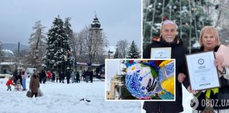 На Львовщине из елки украли игрушки, которые вышила жена защитника, установив рекорд. Фото